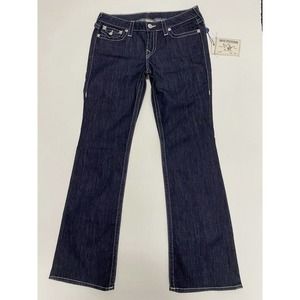 True Religion Womens Blue Medium Wash Bootcut Jeans Size 32